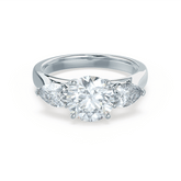 1.0 CT Round Shaped Moissanite Three Stone Engagement Ring 2